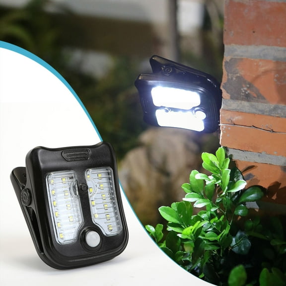 Under $15 Solar Lights,Outdoor Clip Motion Sensor Lights 3 Modes,IP65 Wireless Security For Fence, Wall, Garage, Patio - Black