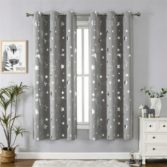 on Sale Curtains Curtain Panel Pair 51 Inch W X 53 Inch L Curtain Overlay Elegant Curtains For Bedroom - Gray