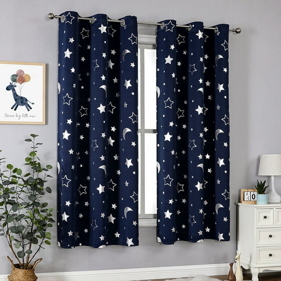on Sale Curtains Curtain Panel Pair 51 Inch W X 53 Inch L Curtain Overlay Elegant Curtains For Bedroom - Navy