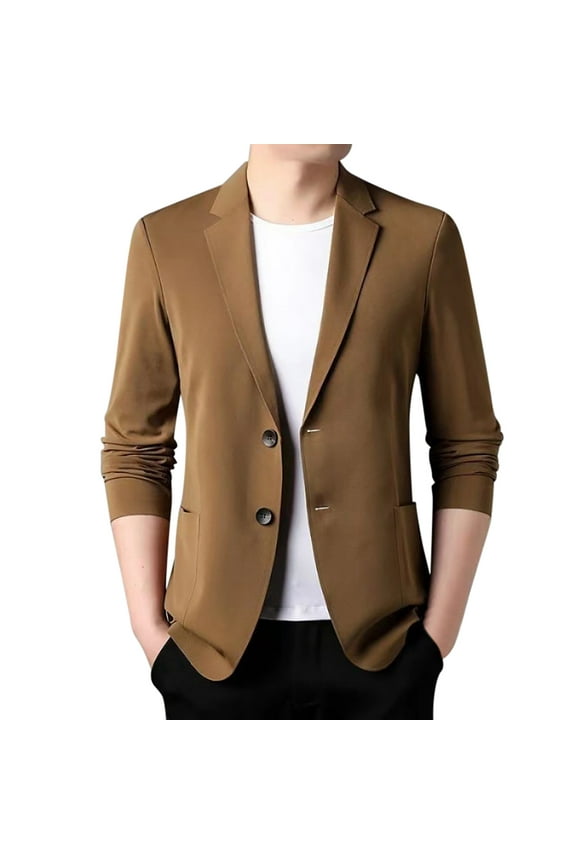 2025 Spring Summer Men's Lightweight Mens formal Suit Summer Suit Jacket Casual Pinstripe Suit Stretch Slim Fit Button Suit for Men Slim