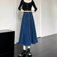 thumbnail image 1 of 2025 Spring Summer New High Waist Slim Fit Casual Midi Denim Skirt for Women Jeans for Women, 1 of 6