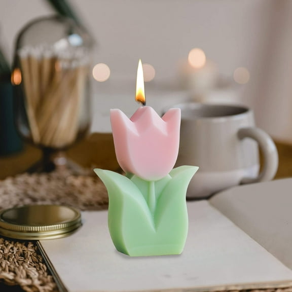 2025 Spring Wedding Essentials: Tulip-Shaped Scented Candles Set - Handcrafted Wax Floral Candles for Aromatherapy, Home Décor & Gifting (Red/Yellow/Purple/Pink/White)