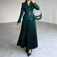 HHH 2025 Spring Women's Clothes New Button Belt Suit Jacket Pleated