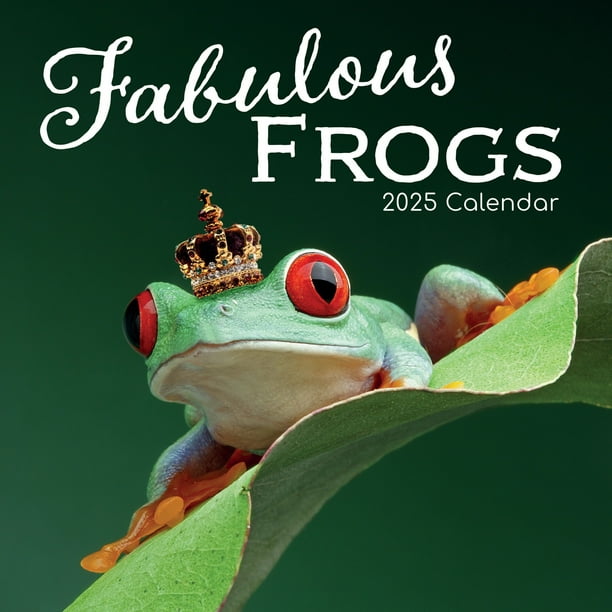 2025 Square Wall Calendar, Fabulous Frogs, 16Month Animals Theme with