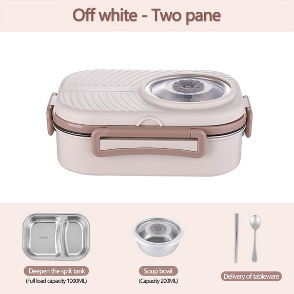 2025 Stainless Steel Lunch Box with Soup Bowl, Leak-Proof Compartmentalized Bento Box for Office/Gym, Camera Design Food Container with Anti-Slip Base