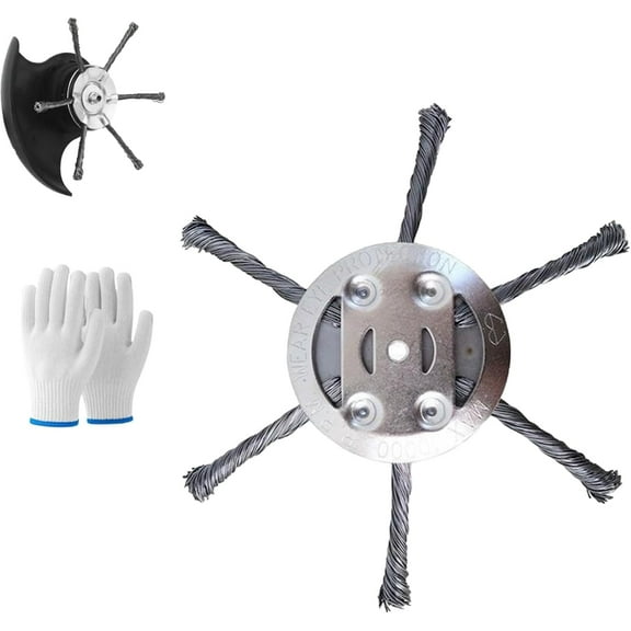 2025 Steel Wire Grass Trimmer Head, Brush Cutter Attachment for Weed Wacker, Replacement Trimmer Head for Cordless Electric String Trimmer, Battery Powered (1PCS - 6 Blades)