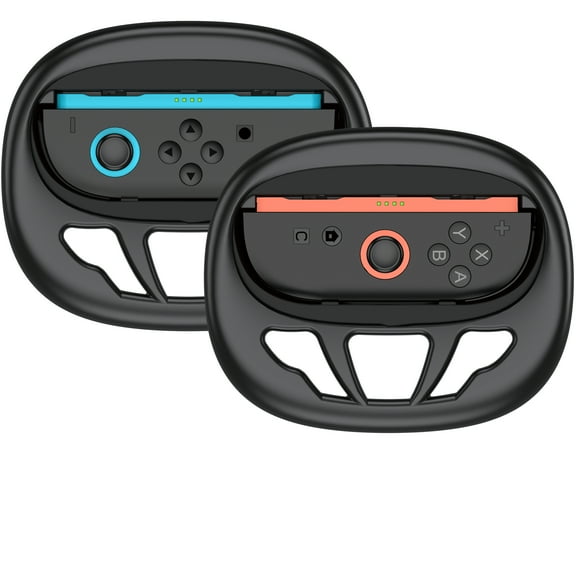 QQV Steering Wheel for Nintendo Switch 2 Joy-Cons, Racing Game Accessories for Switch 2 Joy-Con Controller,Black