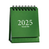 2025 Style English Edition Mini Desk Calendar, Portable Desktop Ornament, July 2024-December 2025, 250GSM Thick Paper, Triangular Folding, 360 Page-Flip, for Home Office School