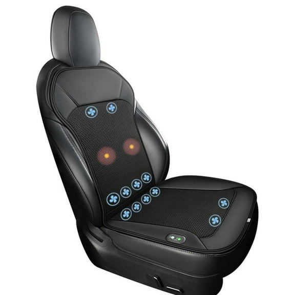 2025 Summer Cooling Car Seat Cover Front Seat, 12V Ventilated Cooling Car Seat Cover Front Seat, AC Cooling Car Seat Cushion with Massage, 3-in-1 Cooling Seat Cover for Car SUV Truck Universal