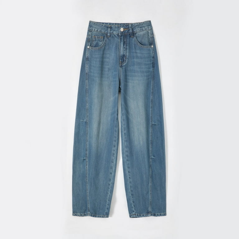 2025 Summer High-Waisted Straight Leg Jeans Lightweight Denim