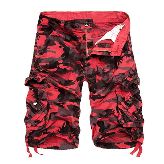 2025 Summer Men's Camo Casual Cargo Shorts Stretch Cotton Outdoor Travel Golf Hiking Shorts with Multi-Pockets