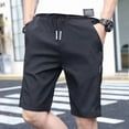 thumbnail image 1 of 2025 Summer Men's Loose Fit Stretch Polyester Beach 5-Inch Shorts, M-5XL Sizes Available, 1 of 8