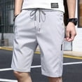 thumbnail image 1 of 2025 Summer Men's Loose Fit Stretch Polyester Beach 5-Inch Shorts, M-5XL Sizes Available, 1 of 8