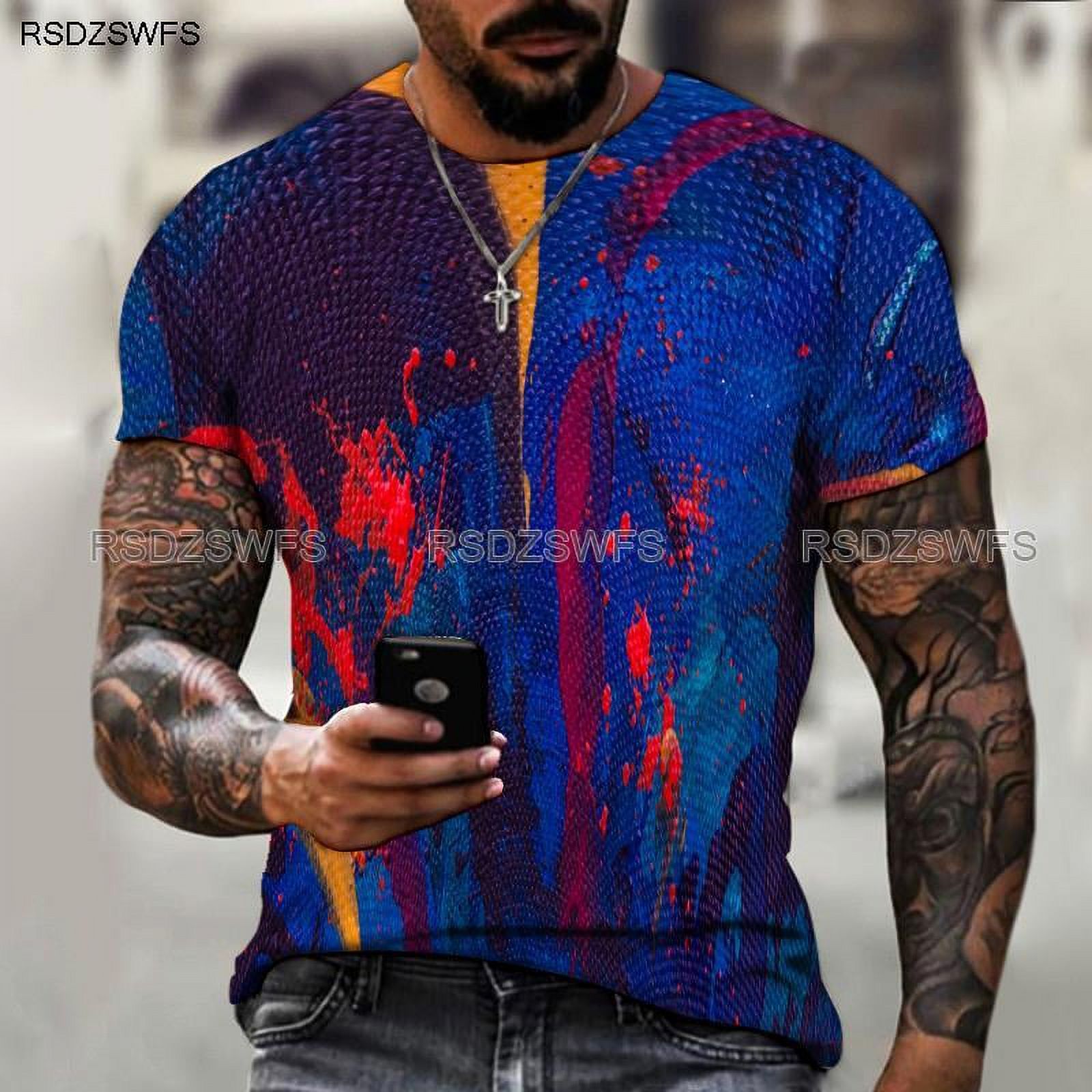 2025 Summer New Fashion Trend Casual Men's Clothing Street Hip-hop Style Loose Short Sleeves Large Size Cool T-shirt