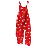 2025 Summer New Maple Leaf Festival Women's Clothing Print Vintage Jumpsuit European And Foreign ...