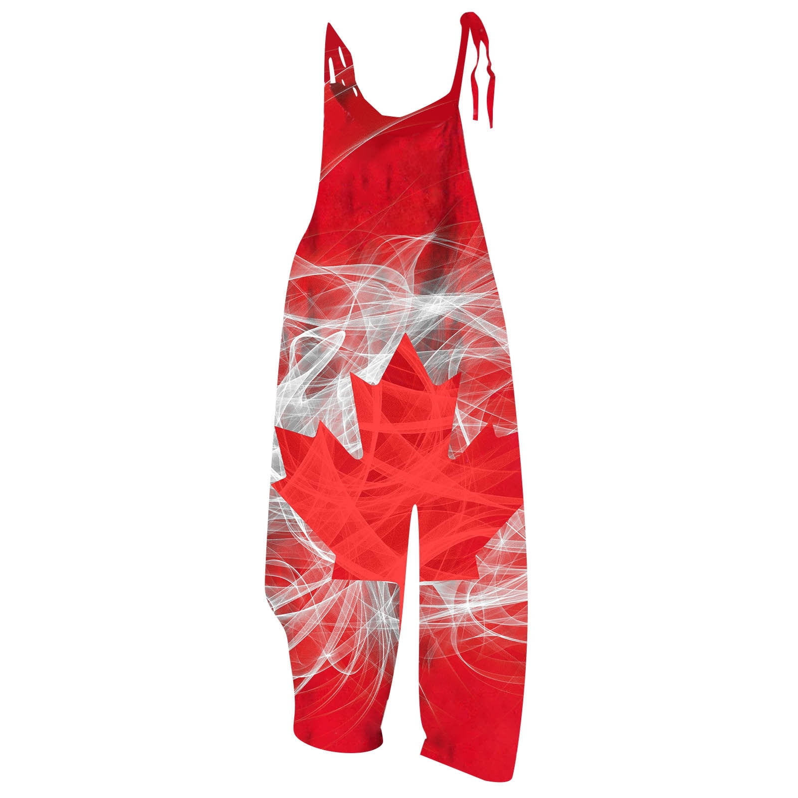 2025 Summer New Maple Leaf Festival Women's Clothing Print Vintage Jumpsuit European And Foreign ...