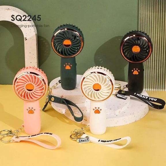 2025 Summer New Mini Mini Fan Cute Cartoon Portable Charging USB Handheld Fan Student Outdoor Fan