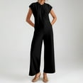 thumbnail image 1 of 2025 Summer New Women's Jumpsuit | Lightweight And Breathable Round Neck | Color And Size Loose Casual Pants | Versatile For Commuting And Vacation off The Shoulder Jumpsuits Pant Rompers for Women, 1 of 5