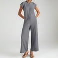 thumbnail image 1 of 2025 Summer New Women's Jumpsuit | Lightweight And Breathable Round Neck | Color And Size Loose Casual Pants | Versatile For Commuting And Vacation off The Shoulder Jumpsuits Pant Rompers for Women, 1 of 5