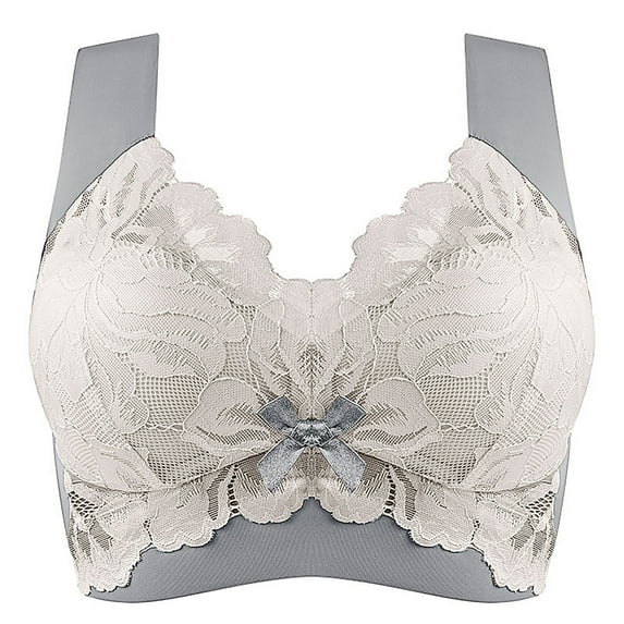 2025 Summer Savings! Bras for Womens,loopsun Women Bras Plus Size Lace Comfortable Breathable Anti-exhaust Base Solid Non-Steel Ring Non-Magnetic Buckle Beauty Back Underwear