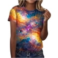 thumbnail image 1 of 2025 Summer Tops for Womens Trendy Going Out Basic Tees Plus Size Crewneck Tshirts Dressy Casual Short Sleeve T Shirts Tie Dye Tunic Top Loose Comfy Blouses, 1 of 6