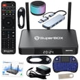 thumbnail image 1 of 2025 Super Box S6 Pro Latest Version, 4G+ 32G, S6 Pro 2025 Superbox Elite Fully, 5th Generation Super Stable Smart TV Box for TV, Voice Remote, Power Supply, Easy Setup Guide & Phone Support, 1 of 8