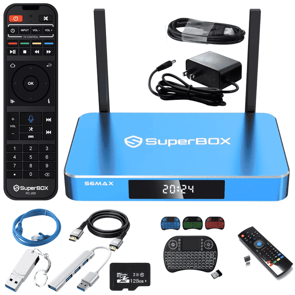 2025 SuperBox S6 Max Smart TV Box with Voice Control, 4GB+64GB 6K HD, HDMI & Wi-Fi Support