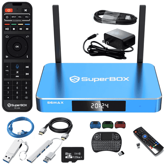 2025 SuperBox S6 Max Smart TV Box with Voice Control, 4GB+64GB 6K HD, HDMI & Wi-Fi Support