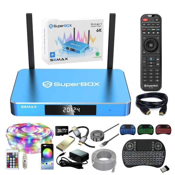 2025 SuperBox S6 Max Smart TV Box with Voice Remote&Parental control time, 2T2R Dual Band WiFi , 4GB RAM+64GB ROM, 6K 8K UltraHD , Easy Setup Guide
