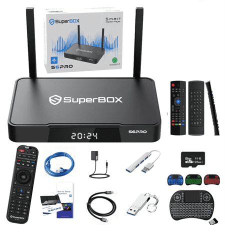 2025 SuperBox S6 Pro Version Voice Control, 6K HDMI&Ethernet Cable, Android 12, 4GB RAM, 32GB Storage (Easy Setup, Lifetime Tech Support)