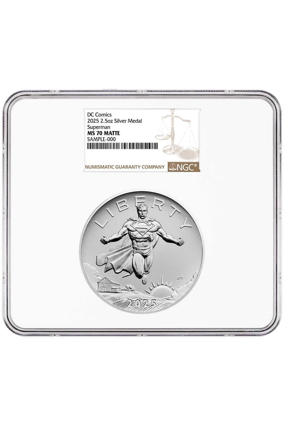 2025 Superman DC Comics 2.5 oz Silver Medal NGC MS70 Brown Label