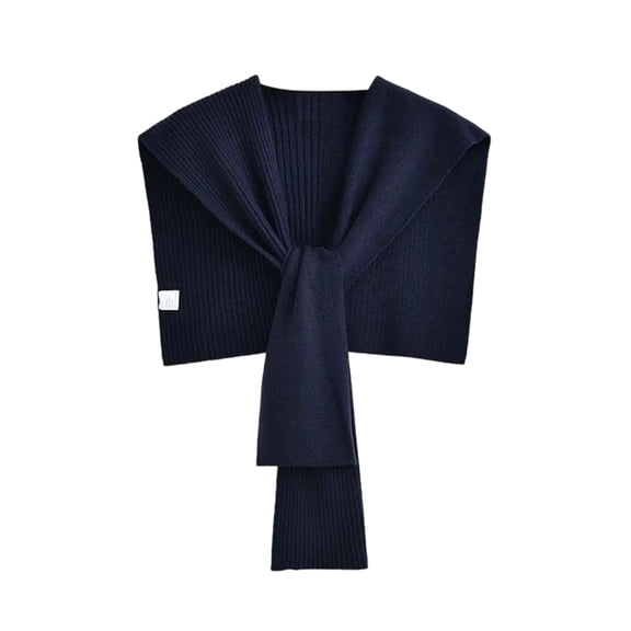 2025 Sweater Shawl Wraps for Women Sweater Knitted Knotted Shawls Travel Casual Scarf Cape Shoulder Tops Fashion Wrap Navy Free