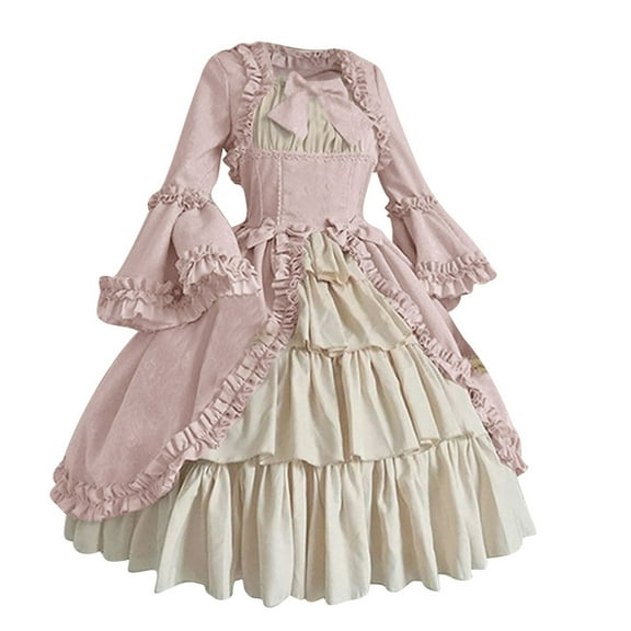 2025 Sweet Lolita Dress for Women Victorian Renaissance Dress Plus Size Cute Lace Bow Corset Medieval Dresses