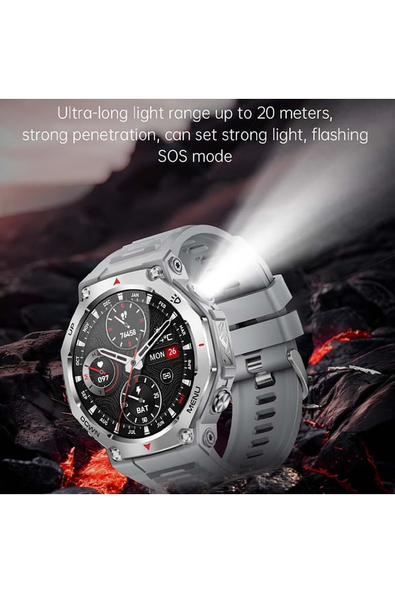 2025 T-Rex3 Ultra Men's Outdoor Smartwatch, 1.43" HD AMOLED, 5ATM Waterproof, 100+ Sports Modes, 525mAh Battery, iOS & Android Compatible
