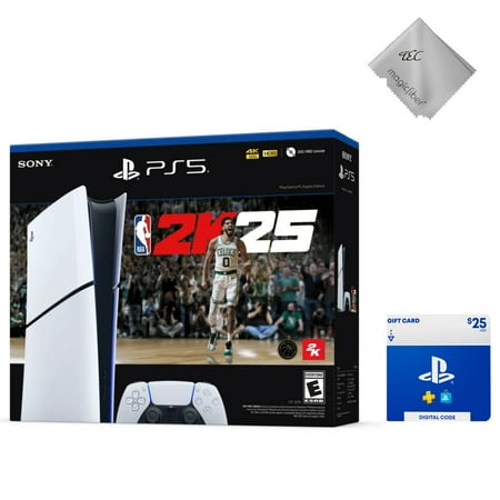 2025 TEC New PlayStation_5 Slim Digital Edition– NBA 2K25 Bundle: Full Game + PSN 25 Gift Card(Digital Code)–1TB SSD, 4K/120Hz – Next-Gen Basketball Gaming