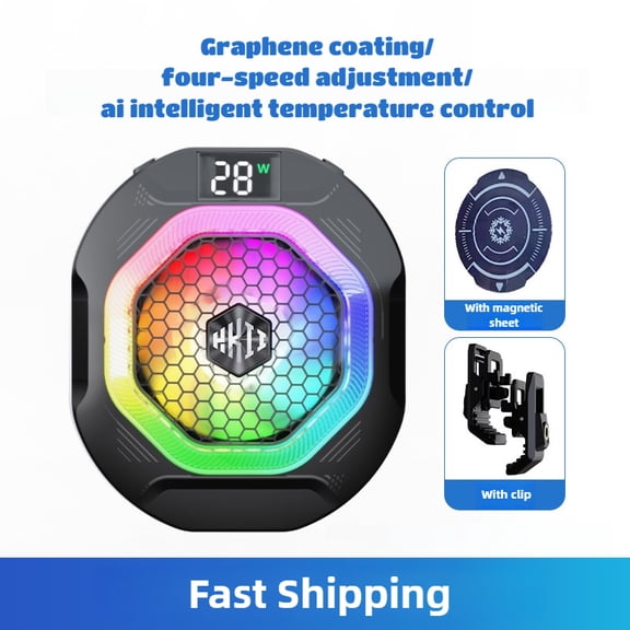 2025  TH12 Mobile Phone Cooler Semiconductor Cooling Fan Radiator AI Intellint Freeze w/ Digital Display for IPhone Android