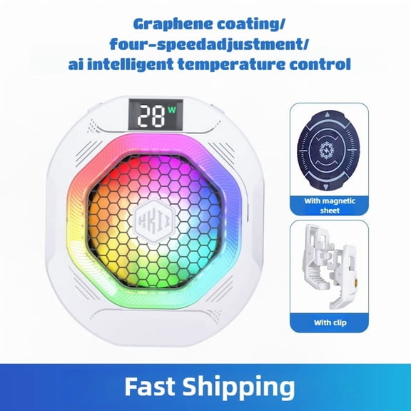 2025  TH12 Mobile Phone Cooler Semiconductor Cooling Fan Radiator AI Intellint Freeze w/ Digital Display for IPhone Android