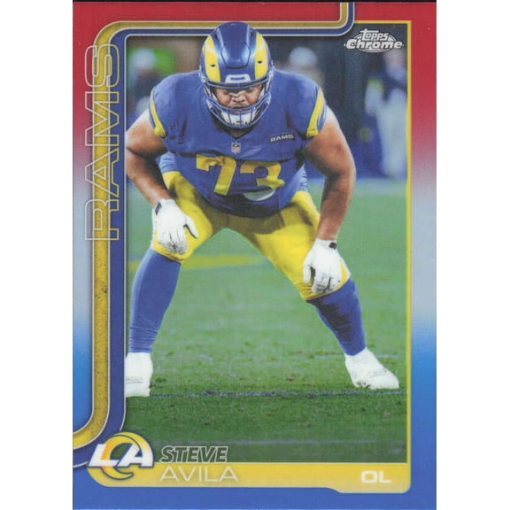 2025 TOPPS CHROME RED/WHITE/BLUE REFRACTOR #170 STEVE AVILA LOS ANGELES RAMS