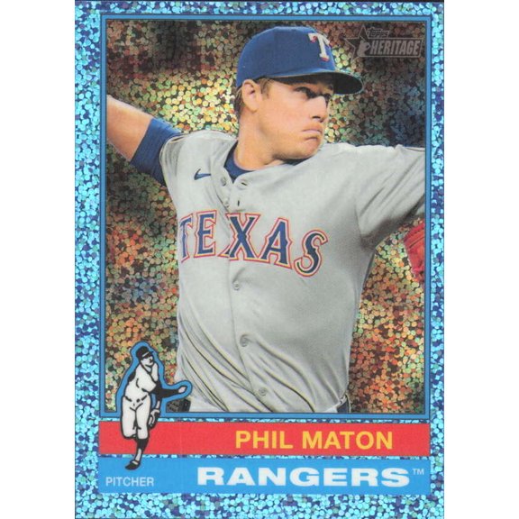 2025 TOPPS HERITAGE HIGH NUMBERS CHROME LIGHT BLUE SPARKLE REFRACTOR #567 PHIL MATON TEXAS RANGERS