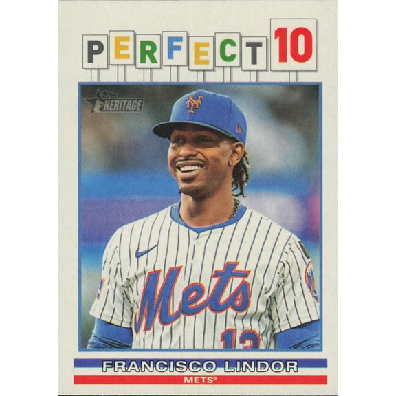 2025 TOPPS HERITAGE HIGH NUMBERS PERFECT 10S #P10-13 FRANCISCO LINDOR NEW YORK METS