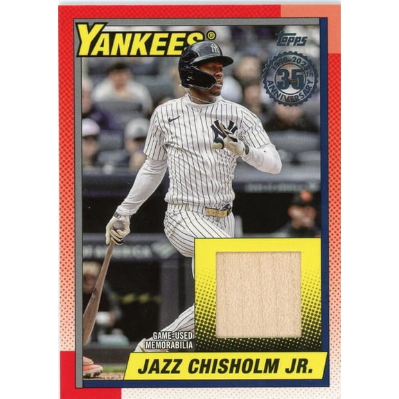 2025 TOPPS UPDATE 1990 TOPPS BASEBALL RELICS #90RU-JC JAZZ CHISHOLM JR. RELIC NEW YORK YANKEES