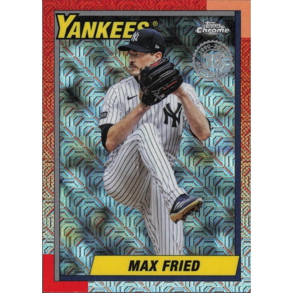2025 TOPPS UPDATE 1990 TOPPS SILVER PACK CHROME BASEBALL #U90C-24 MAX FRIED NEW YORK YANKEES