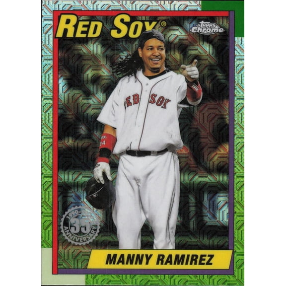 2025 TOPPS UPDATE 1990 TOPPS SILVER PACK CHROME BASEBALL #U90C-38 MANNY RAMIREZ BOSTON RED SOX