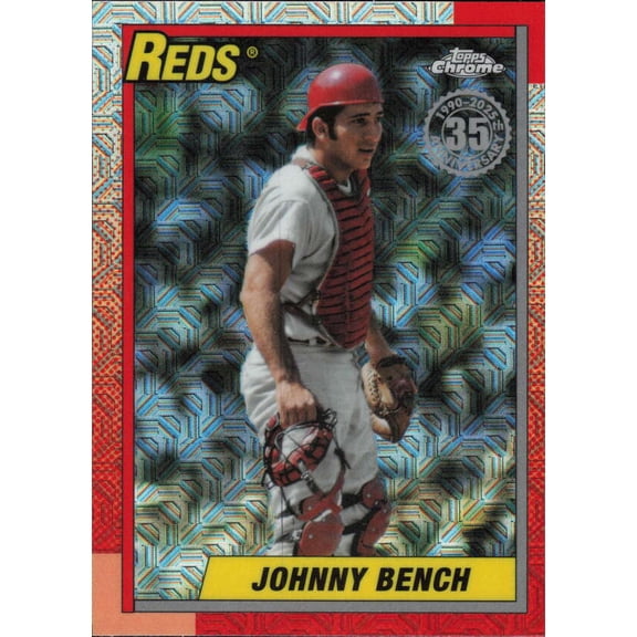 2025 TOPPS UPDATE 1990 TOPPS SILVER PACK CHROME #U90C-34 JOHNNY BENCH CINCINNATI REDS