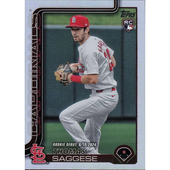 2025 TOPPS UPDATE RAINBOW FOIL #US21 THOMAS SAGGESE ROOKIE DEBUT ST. LOUIS CARDINALS