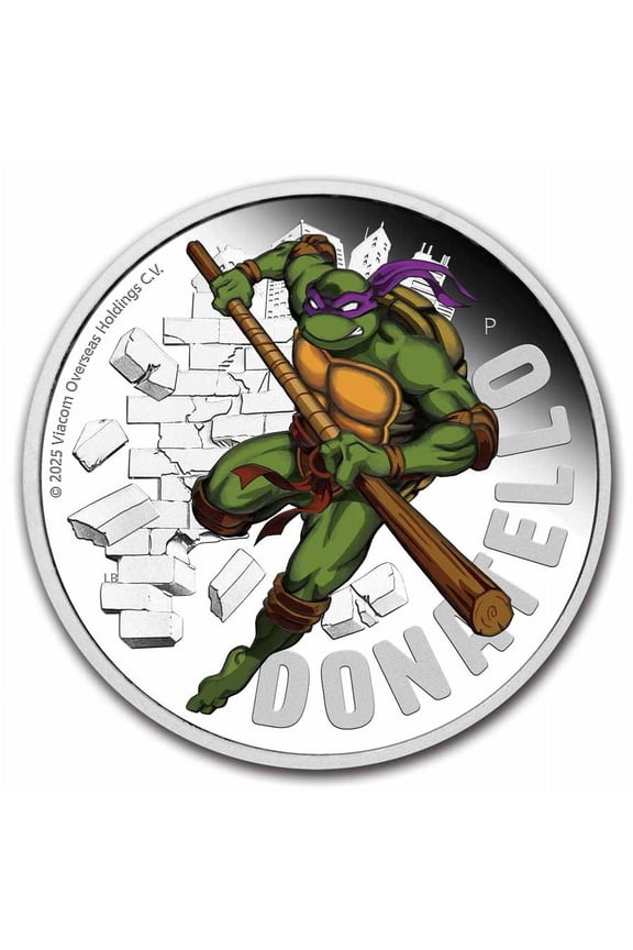 2025 TUV 1 oz Silver Colorized TMNT Donatello Proof (Box)
