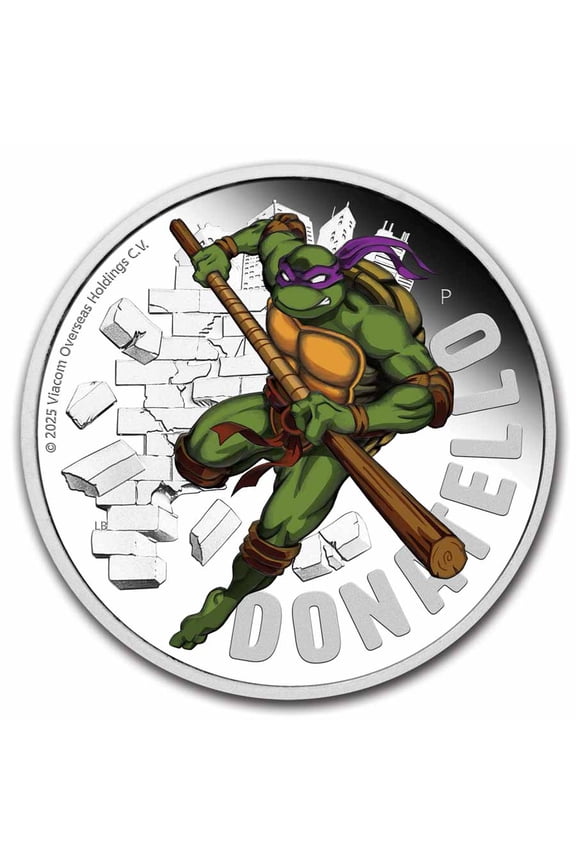 2025 TUV 1 oz Silver Colorized TMNT Donatello Proof (Box)