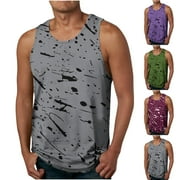 YUTK Tank Tops for Men - New Men's 3D Print Sleeveless Round Neck Casual Stringer Athletic Tee Shirts Summer
