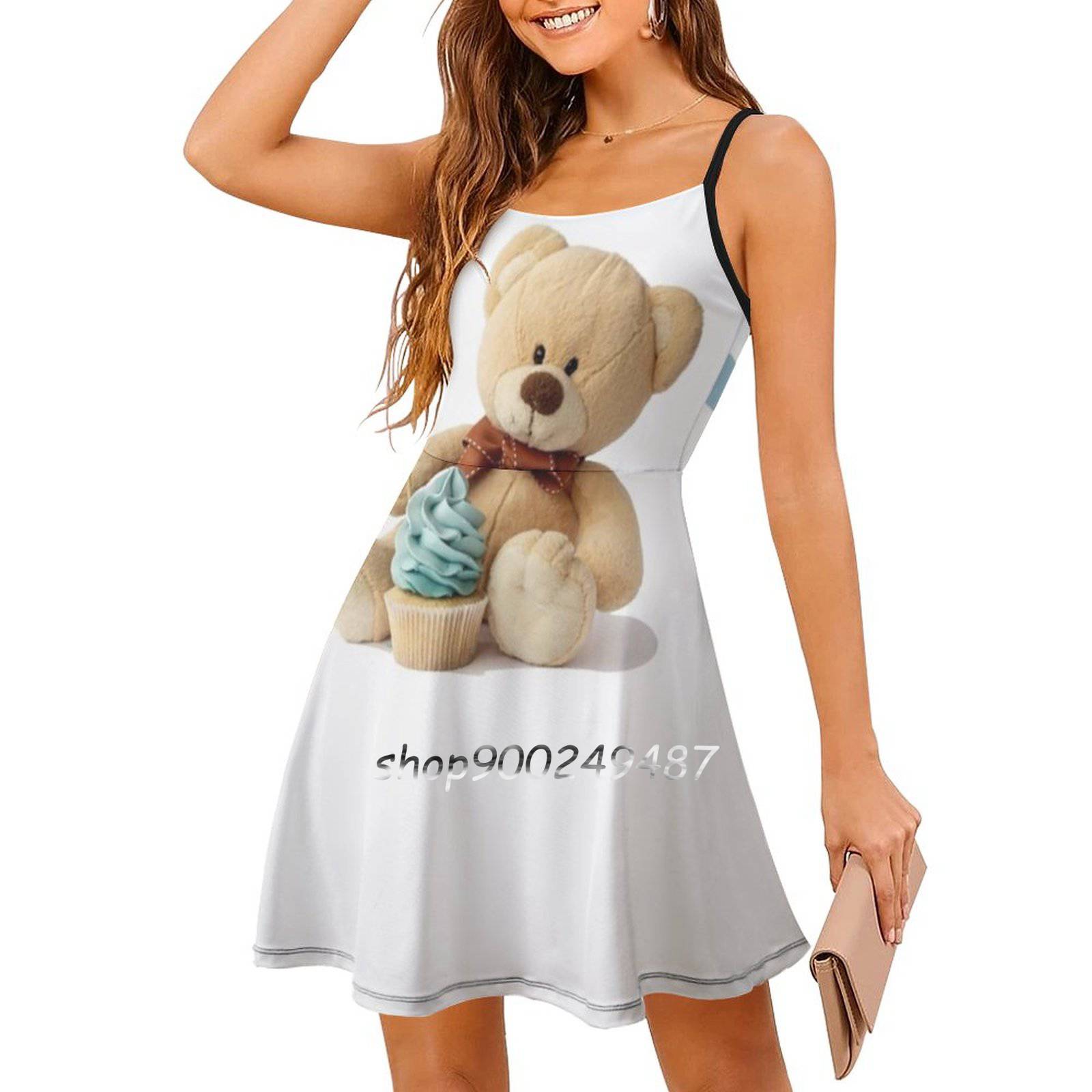 A DEE - Marianna Teddy Dress With Bow Detail - Cream main image 0