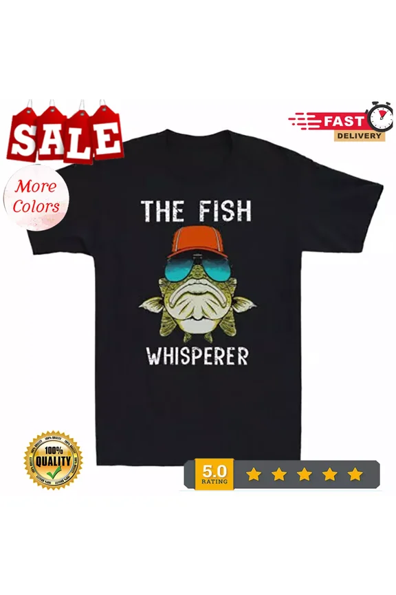 2025/The Fish Whisperer Love Fishing Funny Fishermen Gift Retro Men's Cotton T-s